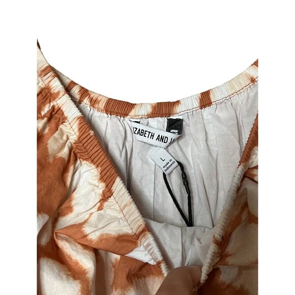 Elizabeth and James Burnt Orange Day Glow Tie Dye casual Dress sz large floral - Picture 11 of 14